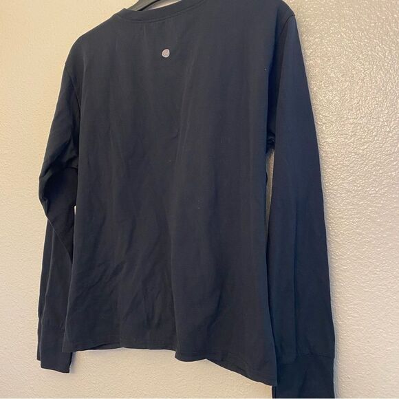 Zella girls black crewneck front twist stretchy long sleeve top L 10/12 NEW - Picture 6 of 10